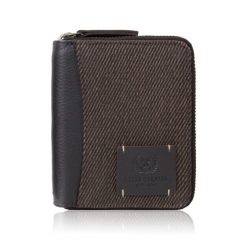 Portfel męski w orientacji pionowej brązowy bawełniany canvas i skóra naturalna Paolo Peruzzi AY-06-BR. Brązowe portfele męskie Paolo Peruzzi, bez wzorów, z bawełny. Za 69.00 zł.