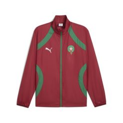 Męska tkana kurtka przedmeczowa Maroko PUMA Intense Red Archive Green. Czerwone kurtki męskie Puma, l, bez wzorów, sportowe, bez kaptura. W wyprzedaży za 348.00 zł.