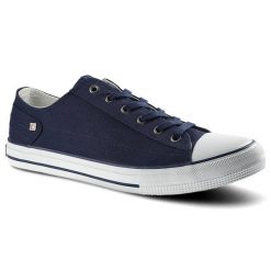 Granatowe Trampki Big Star Męskie Lekkie Półbuty. Niebieskie półbuty męskie BIG STAR, bez wzorów, z jeansu, biznesowe, bez zapięcia. Za 99.99 zł.