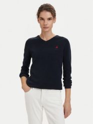 Beverly Hills Polo Club Sweter P-SS26W-M536563 Granatowy Regular Fit. Niebieskie swetry nierozpinane damskie Beverly Hills Polo Club, m, bez wzorów, z bawełny, bez kołnierzyka, bez ramiączek. Za 269.99 zł.