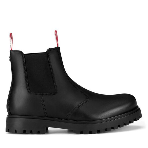 Sztyblety Hunter. Czarne botki męskie Hunter, bez wzorów, bez obcasa, bez zapięcia. Za 300.99 zł.