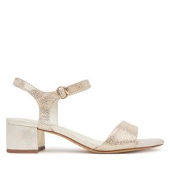 Sandały Tamaris. Żółte sandały damskie Tamaris, bez wzorów, bez obcasa, na słupku, bez zapięcia. Za 239.99 zł.