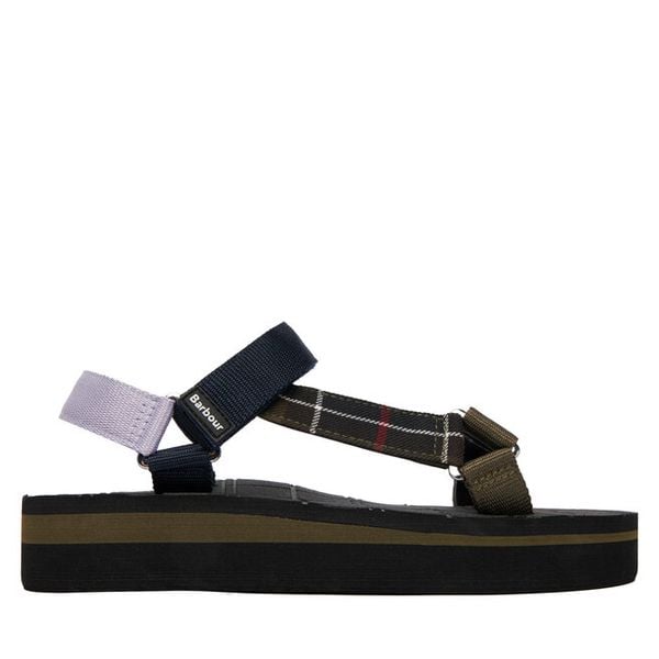 Sandały Barbour. Sandały damskie Barbour, bez wzorów, bez obcasa, na płaskiej podeszwie, bez zapięcia. Za 160.99 zł.