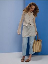 Jeansy cropped culotte - niebieski. Niebieskie jeansy damskie Sinsay, bez wzorów, z jeansu. Za 65.99 zł.