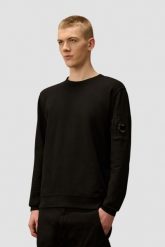 C.P. COMPANY Czarna męska bluza Crew Neck. Czarne bluzy męskie C.P. Company, m, bez wzorów, bez ramiączek, bez kaptura. W wyprzedaży za 599.99 zł.