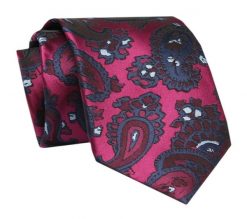 Męski Krawat - ALTIES - Klasyczny - Duży Wzór Orientalny. Krawaty i muchy Alties, bez wzorów, z tkaniny, eleganckie. Za 49.00 zł.