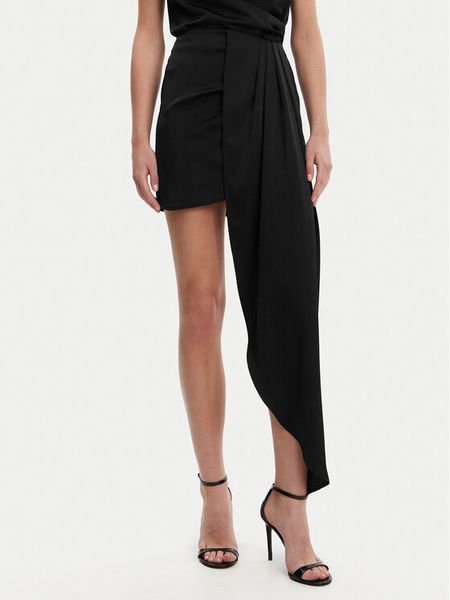 Eleh Spódnica mini ESS250182 Czarny Regular Fit. Czarne spódnice damskie Eleh, m, bez wzorów, z syntetyku, mini. Za 219.99 zł.