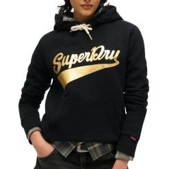 Bluza damska z kapturem Superdry Super Athletics. Czarne bluzy damskie Superdry, l, bez wzorów, bez ramiączek, z kapturem. Za 337.80 zł.