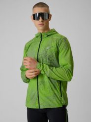 4F Kurtka do biegania męska - oliwkowa XL. Brązowe kurtki męskie 4F, l, bez wzorów, bez kaptura. Za 349.99 zł.