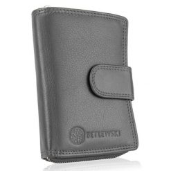 Portfel skórzany BETLEWSKI szary BPD-SS-19. Szare portfele damskie Betlewski, ze skóry. Za 139.99 zł.