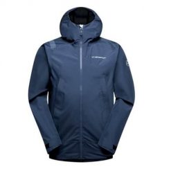 Kurtka uniwersalna męska La Sportiva Discover. Niebieskie kurtki męskie La Sportiva, l, bez wzorów, z materiału, klasyczne, z kapturem. Za 936.00 zł.