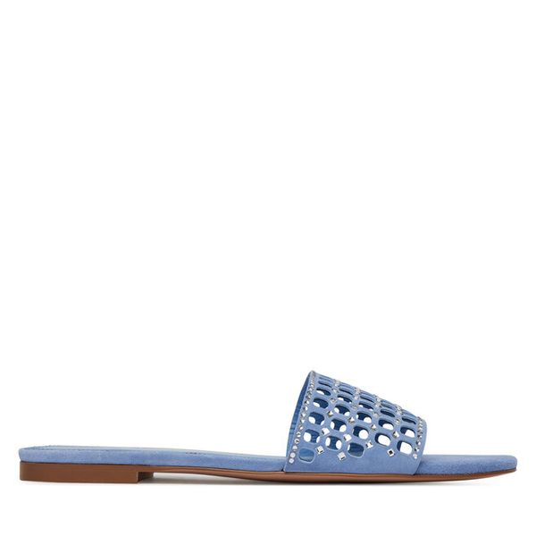 Klapki Eva Minge. Niebieskie klapki damskie Eva Minge, bez wzorów, bez obcasa, bez zapięcia. Za 349.99 zł.