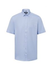 Andrew James koszula casual - Regularny krótki rękaw Mężczyźni Regular Fit Bawełna niebieski, M. Niebieskie koszule męskie Andrew James, m, bez wzorów, z bawełny, casualowe, bez kołnierzyka, bez ramiączek. Za 199.95 zł.