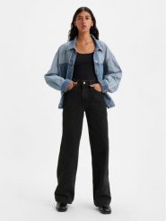 Levi's® Jeansy Ribcage A6081-0001 Czarny Wide Leg. Czarne jeansy damskie bez wzorów, z bawełny. Za 619.99 zł.
