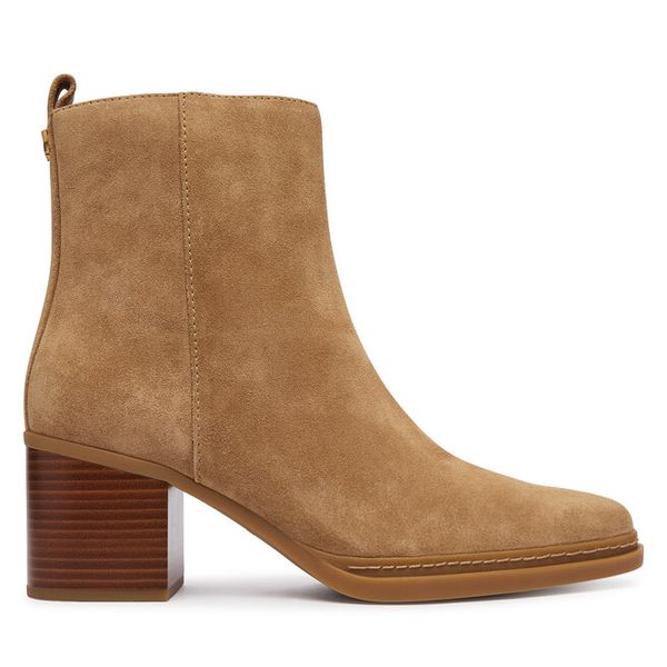 Botki MICHAEL Michael Kors. Brązowe botki damskie MICHAEL Michael Kors, bez wzorów, bez obcasa, na słupku, bez zapięcia. Za 789.99 zł.