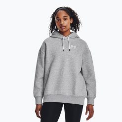 Bluza Under Armour Unstoppable Fleece HZ. Szare bluzy damskie Under Armour, bez wzorów, sportowe, bez ramiączek, bez kaptura. Za 169.99 zł.