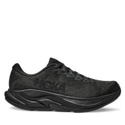 Buty do biegania Hoka. Czarne obuwie sportowe damskie HOKA, bez wzorów, bez zapięcia, do biegania. Za 449.99 zł.