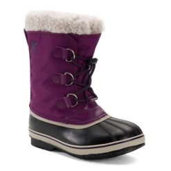 Śniegowce juniorskie Sorel Yoot Pac Nylon Wp. Fioletowe buty zimowe męskie Sorel, na zimę, bez wzorów, z nylonu, bez obcasa, bez zapięcia. W wyprzedaży za 329.00 zł.