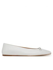 MICHAEL Michael Kors Baleriny Lena 40S5LEFP1L Biały. Białe balerinki damskie MICHAEL Michael Kors, bez wzorów, ze lnu, bez obcasa, bez zapięcia. Za 419.99 zł.