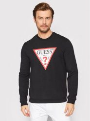 Guess Bluza M2YQ37 K6ZS1 Czarny Regular Fit. Czarne bluzy męskie Guess, m, z aplikacjami, z bawełny, bez ramiączek, bez kaptura. Za 269.99 zł.