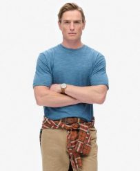 Koszulka z organicznej bawełny Od Slub Marl. Niebieskie piżamy męskie Superdry, xl, bez wzorów, z bawełny, bez kołnierzyka, bez ramiączek. Za 165.00 zł.