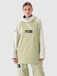 4F Bluza snowboardowa z softshellu membrana 5000 damska - oliwkowa/khaki XS. Brązowe bluzy damskie 4F, na zimę, m, bez wzorów, z dzianiny, sportowe, bez ramiączek, z kapturem. W wyprzedaży za 199.99 zł.