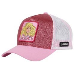 Czapka z daszkiem Capslab Barbie Glitter Trucker Pink/White - CL/BA1/2/CT/BA18. Czerwone czapki damskie CapsLab, bez wzorów, sportowe. Za 109.00 zł.