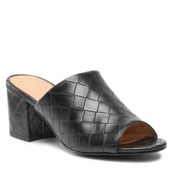 Klapki Bianco. Czarne klapki damskie Bianco, bez wzorów, bez obcasa, bez zapięcia. Za 169.99 zł.