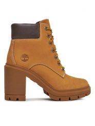 Timberland Botki Allington Heights 6In TB0A5Y5R2311 Brązowy. Brązowe botki damskie Timberland, bez wzorów, z nubiku, bez obcasa, na słupku, bez zapięcia. Za 579.99 zł.