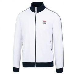 Bluza sportowa męska Fila Warm-up. Białe bluzy sportowe męskie Fila, m, bez wzorów, bez kaptura. Za 531.00 zł.