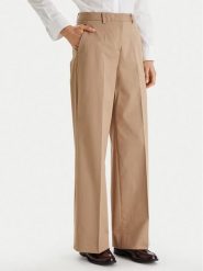 Tommy Hilfiger Spodnie materiałowe WW0WW49471 Beżowy Wide Leg. Brązowe spodnie materiałowe damskie Tommy Hilfiger, bez wzorów, z bawełny. Za 529.99 zł.