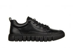 Półbuty Fabio Moretti 72661-1 Black 104220, Czarny, Skóra naturalna - 45. Czarne półbuty męskie John Doubare, bez wzorów, z gumy, bez obcasa, bez zapięcia. W wyprzedaży za 314.10 zł.