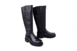 RIEKER Y3154-00 black, kozaki damskie. Czarne kozaki damskie Rieker, bez wzorów, bez obcasa, na obcasie, bez zapięcia. Za 399.42 zł.