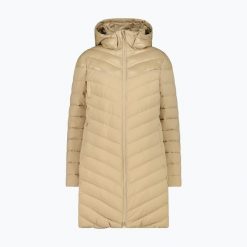 Płaszcz ocieplany damska CMP 35K3566 Snaps Hood Parka. Brązowe płaszcze damskie CMP, bez wzorów, z puchu, sportowe, bez kołnierzyka, bez kaptura. Za 559.99 zł.