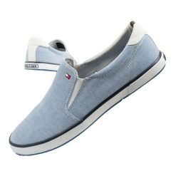 Buty sportowe trampki do chodzenia wsuwane męskie Tommy Hilfiger. Niebieskie buty sportowe męskie ANATOMISCH INSOLES, bez wzorów, z materiału, sportowe, bez zapięcia. Za 169.00 zł.