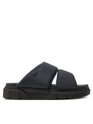 Timberland Klapki Greyfield Sandal Slide Sandal TB0A2N21EK81 Czarny. Czarne klapki damskie Timberland, bez wzorów, z materiału, bez obcasa, bez zapięcia. Za 239.99 zł.
