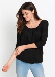 Bluzka oversize z mieszanki wiskozy. Czerwone bluzki damskie bonprix, bez wzorów, z wiskozy, bez kołnierzyka, bez ramiączek. Za 67.99 zł.