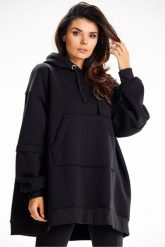 Bluza damska oversize z kapturem bawełna premium czarna. Czarne bluzy damskie Infinite You, l, z aplikacjami, z bawełny, eleganckie, bez ramiączek, z kapturem. Za 299.00 zł.