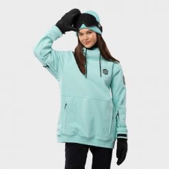 Kurtka snowboardowa damska W1-W Iceberg. Niebieskie kurtki sportowe damskie SIROKO, xl, bez wzorów, z softshellu, bez ramiączek, bez kaptura, narciarskie. Za 844.00 zł.