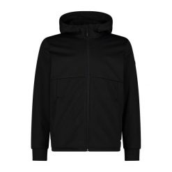 Kurtka softshell z kapturem CMP. Czarne kurtki męskie CMP, na zimę, m, bez wzorów, z materiału, z kapturem, trekkingowe. Za 425.15 zł.