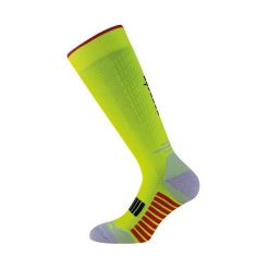 Skarpety techniczne do biegania dla dorosłych długie, fluorescencyjny żółty. Żółte skarpetki damskie R-EVENGE, bez wzorów, z poliamidu. Za 130.89 zł.
