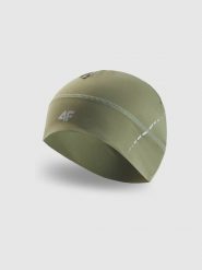 4F Czapka do biegania uniseks - oliwkowa L/XL. Brązowe czapki męskie 4F, bez wzorów, z elastanu. Za 69.99 zł.