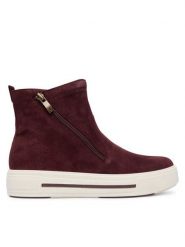 Caprice Botki 9-25451-45 Bordowy. Czerwone botki damskie Caprice, bez wzorów, ze skóry, bez obcasa, na płaskiej podeszwie, bez zapięcia. Za 589.99 zł.