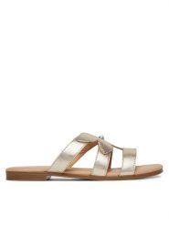 Lasocki Klapki RST-ARENA-69 Złoty. Żółte klapki damskie Lasocki, bez wzorów, ze skóry, bez obcasa, bez zapięcia. Za 129.99 zł.