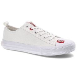 Białe Trampki Big Star Modne Buty Damskie Półbuty. Białe półbuty damskie BIG STAR, bez wzorów, z materiału, eleganckie, bez obcasa, na płaskiej podeszwie, bez zapięcia. Za 85.00 zł.