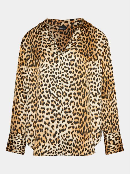 Gina Tricot Koszula 20540 Brązowy Regular Fit. Brązowe koszule damskie Gina Tricot, xs, bez wzorów, z syntetyku, bez kołnierzyka, bez ramiączek. Za 109.99 zł.