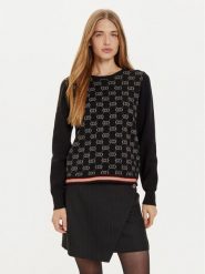 Liu Jo Sport Sweter TF4228 MS63L Czarny Regular Fit. Czarne swetry nierozpinane damskie Liu Jo Sport, l, bez wzorów, z syntetyku, sportowe, bez kołnierzyka, bez ramiączek. Za 499.99 zł.