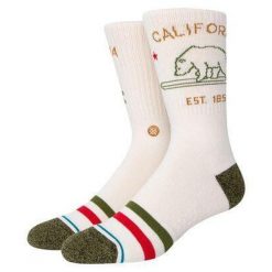 Skarpety Stance California Republic białe. Czerwone skarpetki damskie Stance, bez wzorów. Za 114.17 zł.