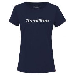 Damski bawełniany T-shirt Tecnifibre Team. Niebieskie t-shirty damskie TECNIFIBRE, xs, bez wzorów, z bawełny, sportowe, bez kołnierzyka, bez ramiączek. Za 79.99 zł.