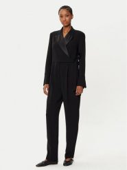 Weekend Max Mara Kombinezon Baviera 2515241021 Czarny Straight Fit. Czarne sukienki damskie Weekend Max Mara, bez wzorów, z syntetyku, bez kołnierzyka, bez ramiączek. Za 1,389.00 zł.